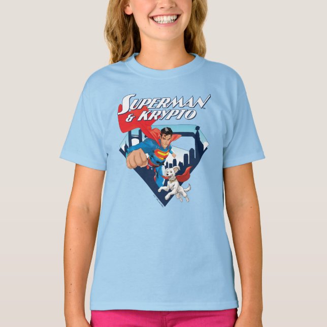 Superman & Krypto Soar T-Shirt (Vorderseite)