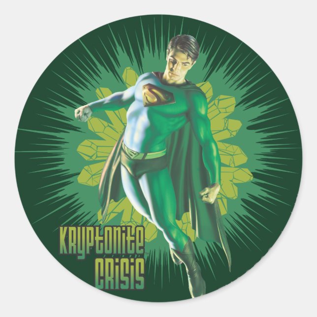 Superman Kryptonite-Krise Runder Aufkleber (Vorderseite)