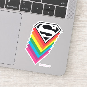 Superman Layered-Regenbogen-Logo Aufkleber