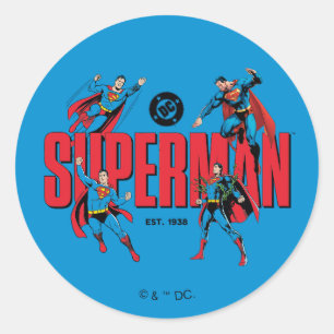 Superman Legenden Forever Grafik Runder Aufkleber