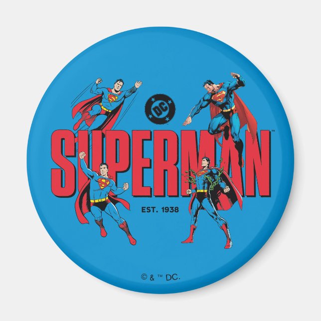 Superman Legenden für immer Grafik Magnet (Vorne)