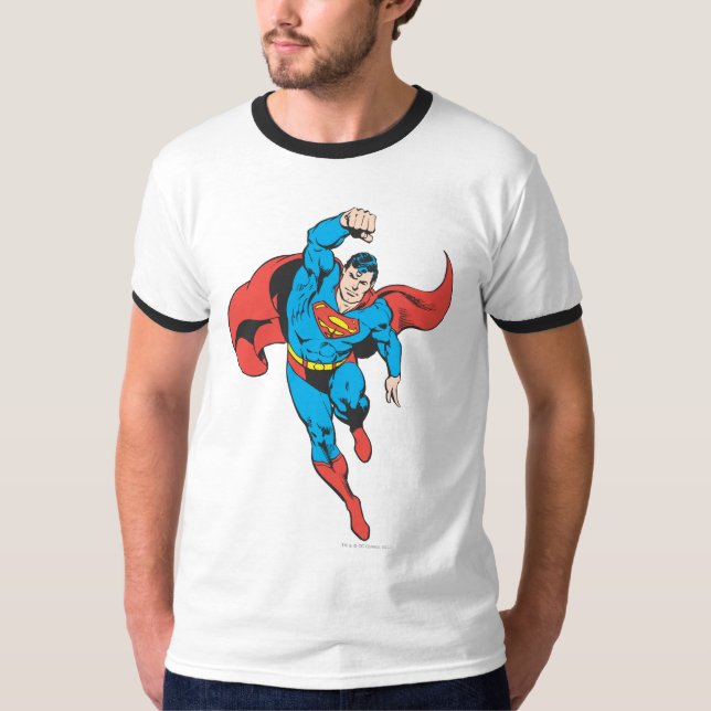 Superman Links Faust erhöht T-Shirt (Vorderseite)