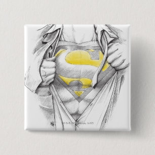Superman-Logo auf dem Brustkorb Button