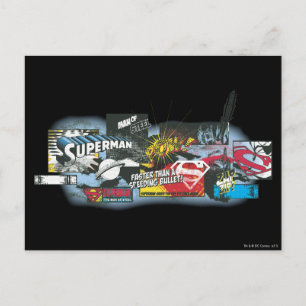 Superman Logo Collage Postkarte