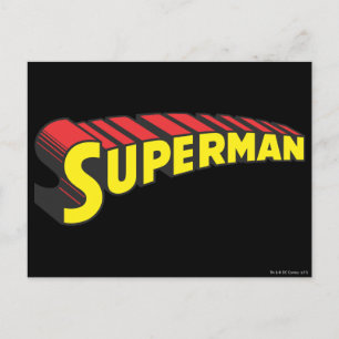 Superman   Logo "Gelbe rote Buchstaben" Postkarte