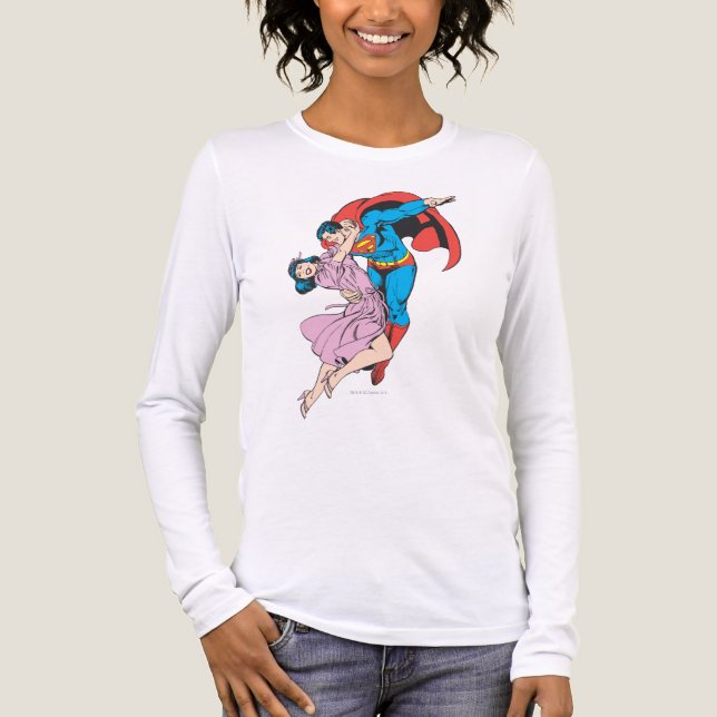 Superman & Lois in Rosa Tri-Blend Shirt (Vorderseite)