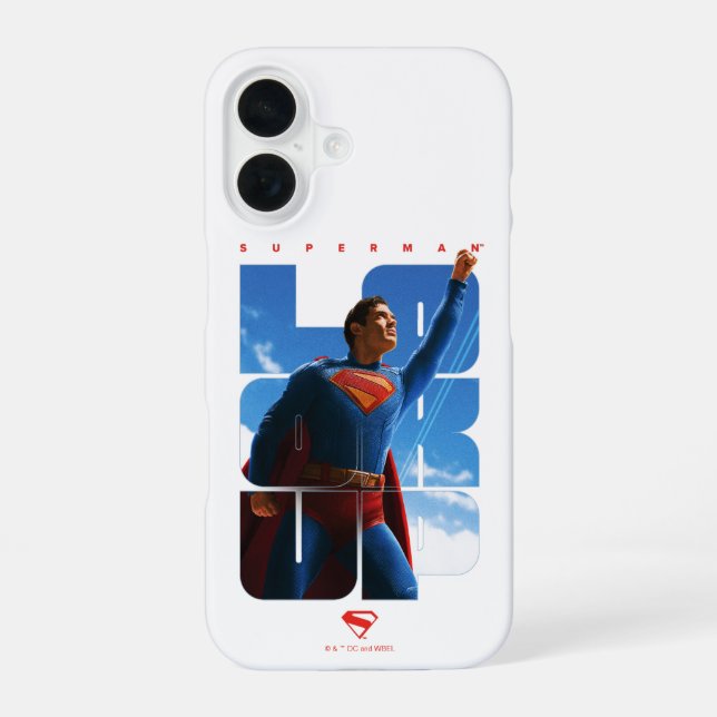 Superman Look Up Pose iPhone 16 Hülle (Rückseite)