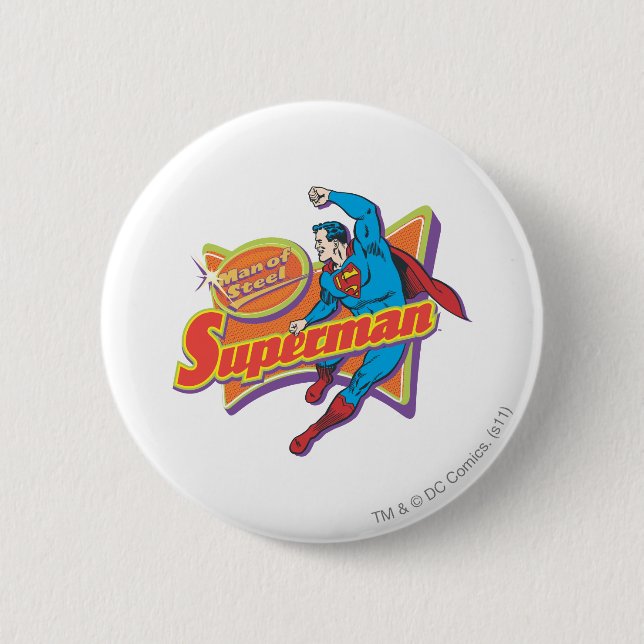 Superman - Mann aus Stahl Button (Vorderseite)