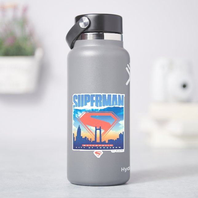 Superman Metropolis Skyline Aufkleber (HydroFlask)