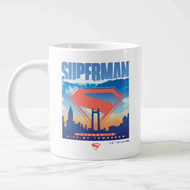 Superman Metropolis Skyline Jumbo-Tasse (Links)