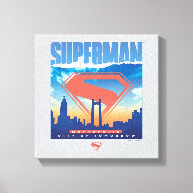 Superman Metropolis Skyline Leinwanddruck (Vorderseite)