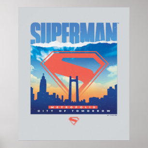 Superman Metropolis Skyline Poster