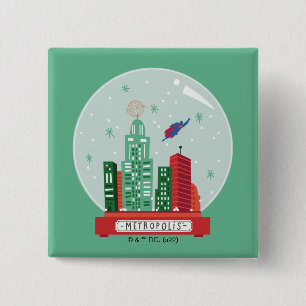 Superman Metropolis Snow Globe Grafik Button