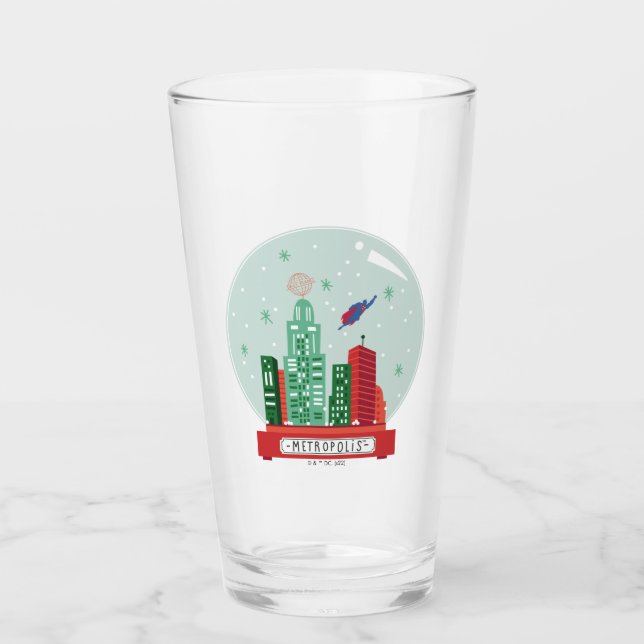 Superman Metropolis Snow Globe Grafik Glas (Vorderseite)