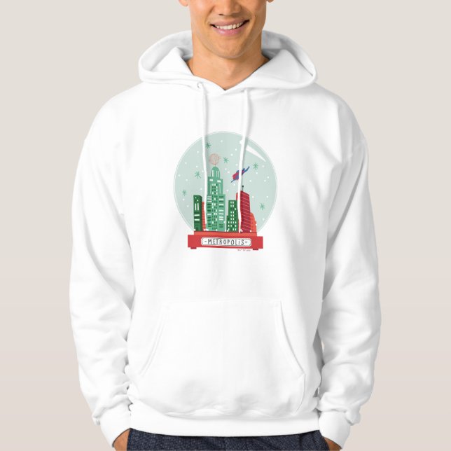 Superman Metropolis Snow Globe Grafik Hoodie (Vorderseite)