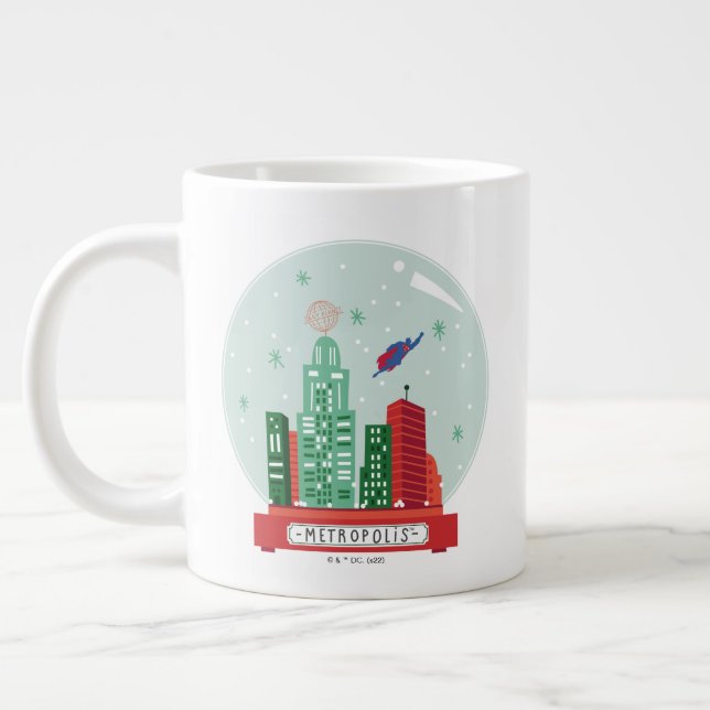 Superman Metropolis Snow Globe Grafik Jumbo-Tasse (Links)