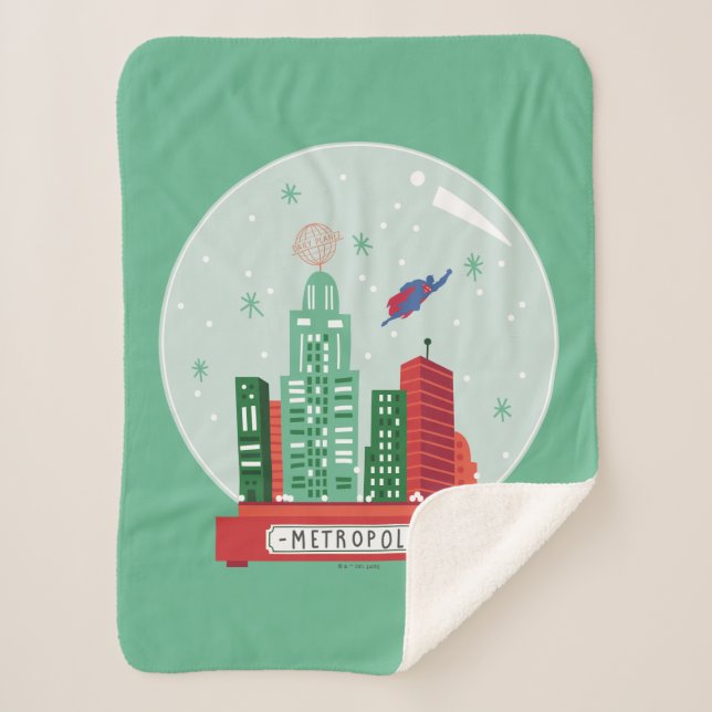 Superman Metropolis Snow Globe Grafik Sherpadecke (Vorderseite)