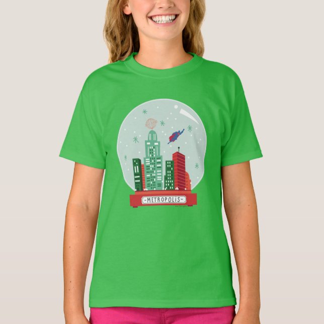 Superman Metropolis Snow Globe Grafik T-Shirt (Vorderseite)
