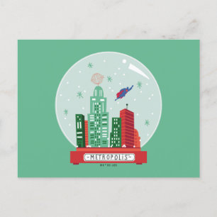 Superman Metropolis Snow Globe Graphic Feiertagspostkarte