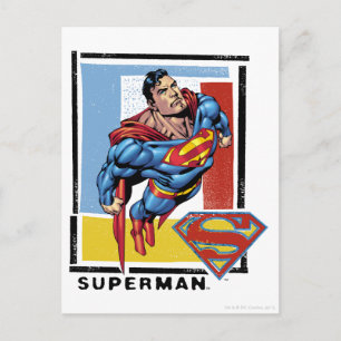 Superman mit farbenprächtigem Hintergrund Postkarte