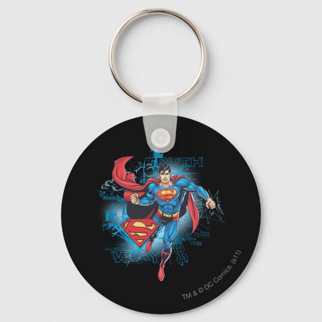 Superman mit Logo Schlüsselanhänger (Vorderseite)