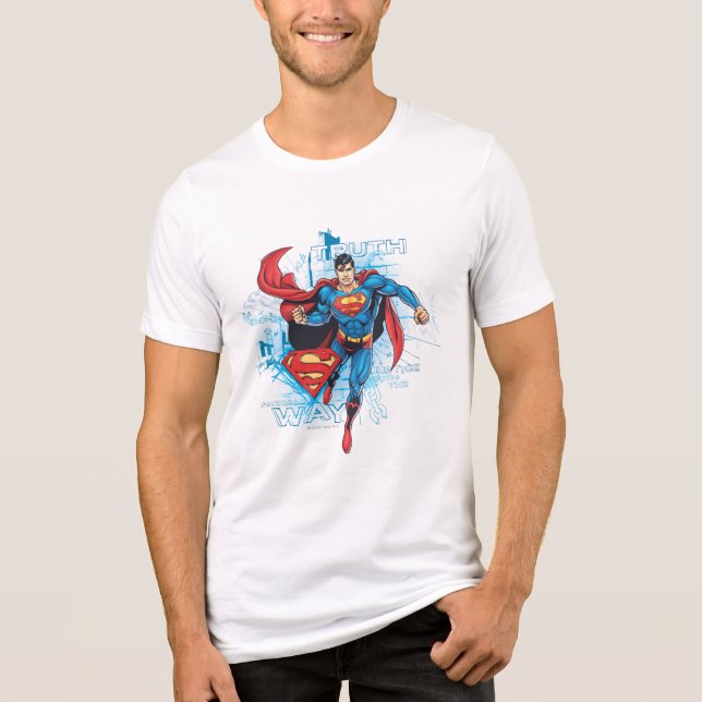 Superman mit Logo Tri-Blend Shirt (Vorderseite)