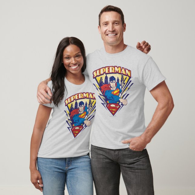 Superman mit Strom T-Shirt (Unisex)