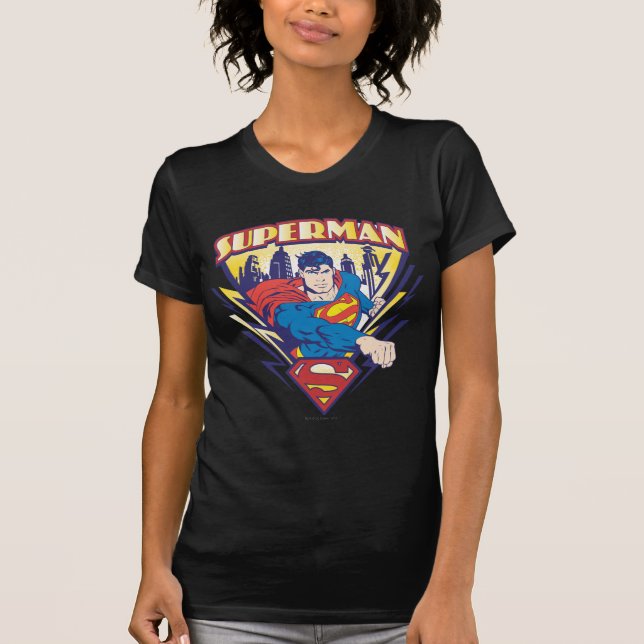 Superman mit Strom T-Shirt (Vorderseite)
