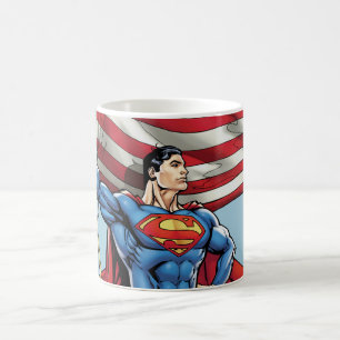 Superman mit US-Flagge Kaffeetasse