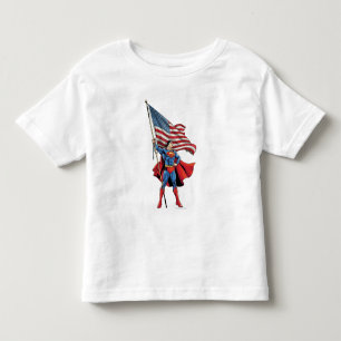 Superman mit US-Flagge Kleinkind T-shirt