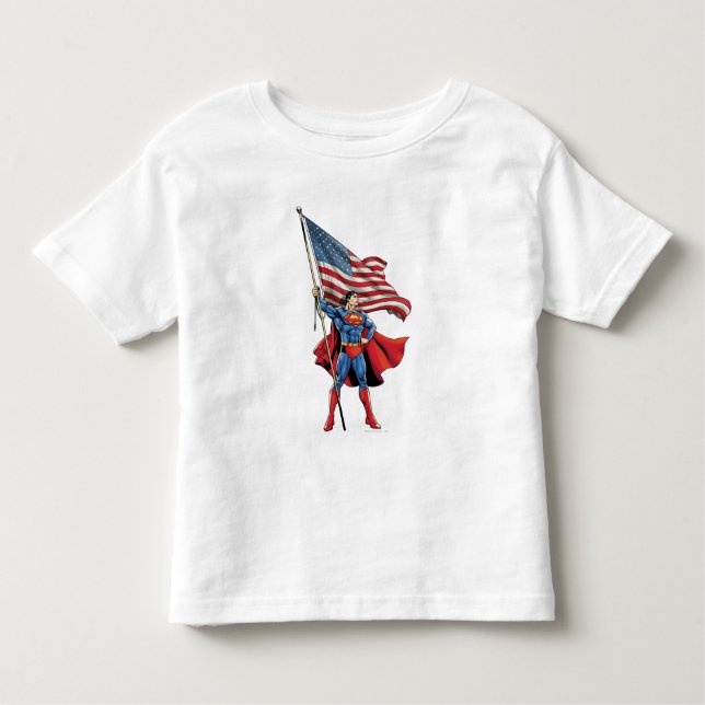 Superman mit US-Flagge Kleinkind T-shirt (Vorderseite)