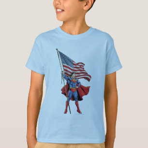 Superman mit US-Flagge T-Shirt