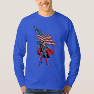 Superman mit US-Flagge T-Shirt