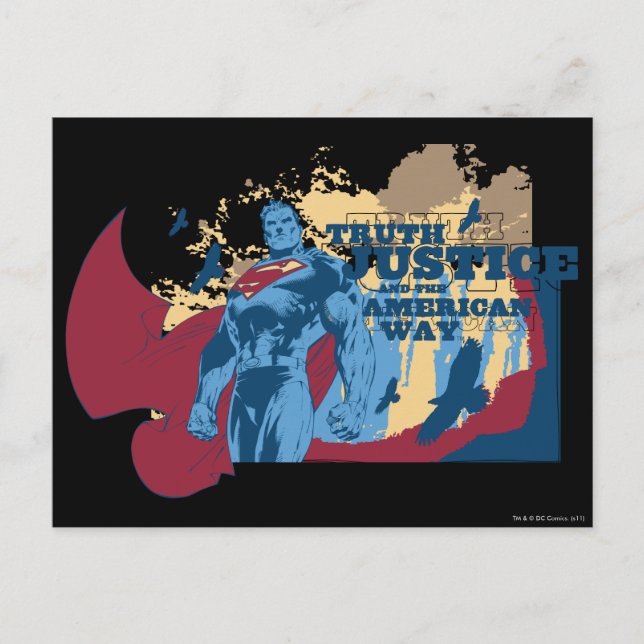 Superman mit Vögeln Postkarte (Vorderseite)