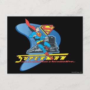 Superman mit Zug - Farbe Postkarte
