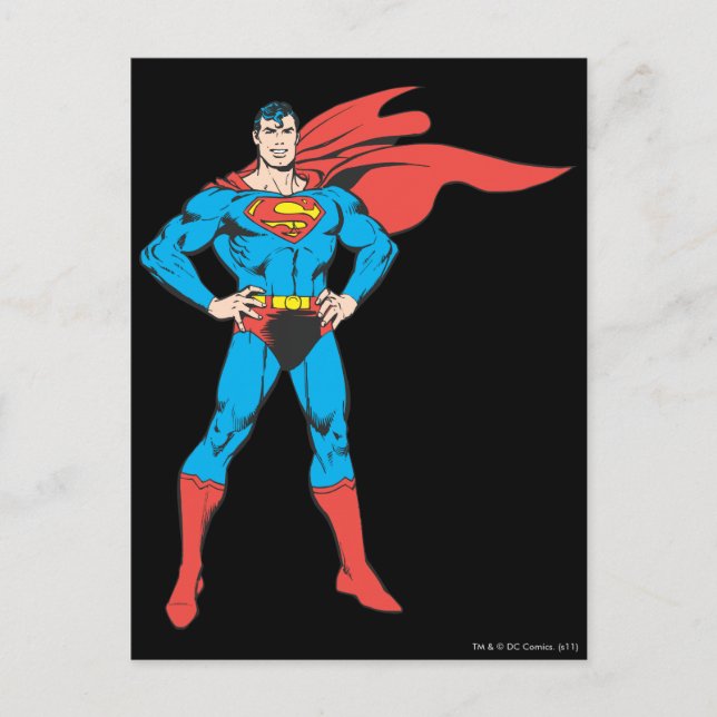 Superman Posing Postkarte (Vorderseite)