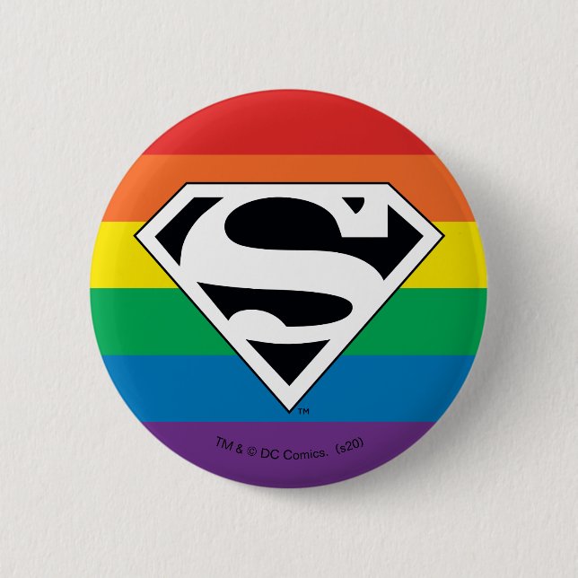 Superman Rainbow-Logo Button (Vorderseite)