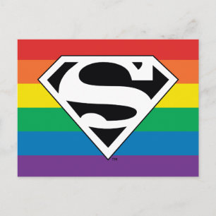 Superman Rainbow-Logo Einladungspostkarte