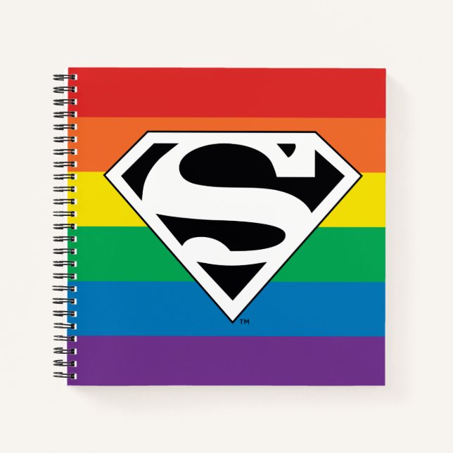 Superman Rainbow-Logo Notizbuch (Vorderseite)