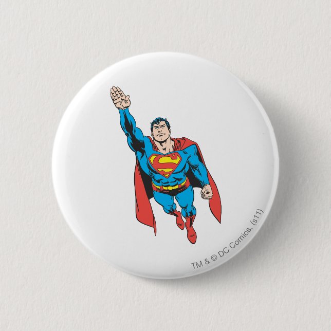 Superman rechts Arm erhöht Button (Vorderseite)