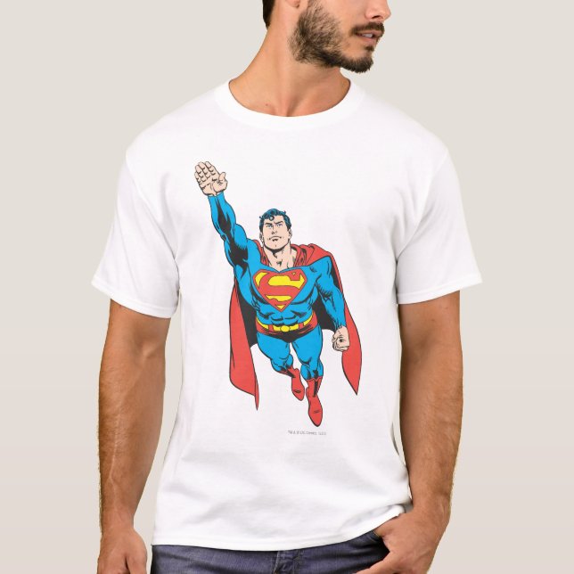 Superman rechts Arm erhöht T-Shirt (Vorderseite)