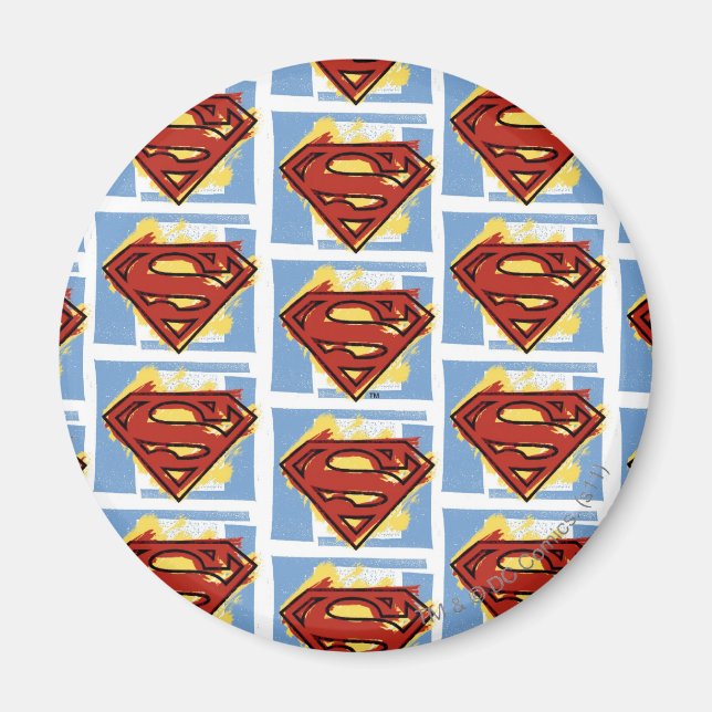 Superman Red and Blue Pattern Magnet (Vorne)