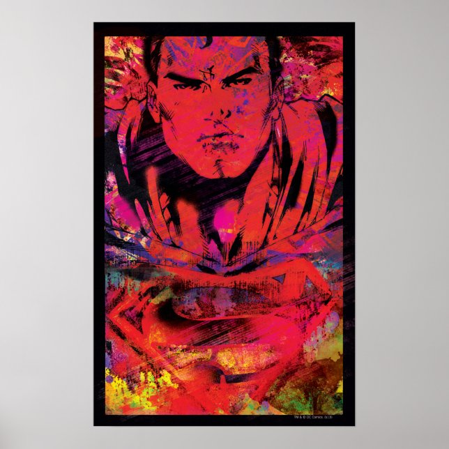 Superman Red Grunge Poster (Vorne)
