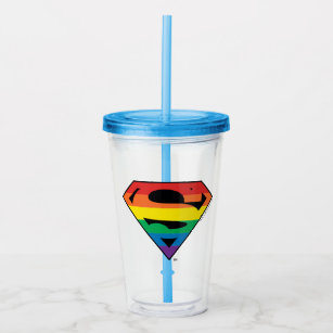 Superman-Regenbogen-Logo Acryltrinkbecher