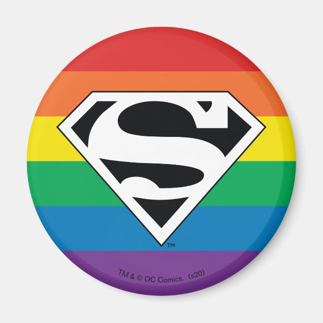 Superman Regenbogen-Logo Magnet (Vorne)