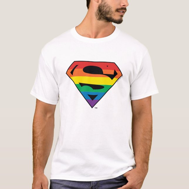 Superman-Regenbogen-Logo T-Shirt (Vorderseite)