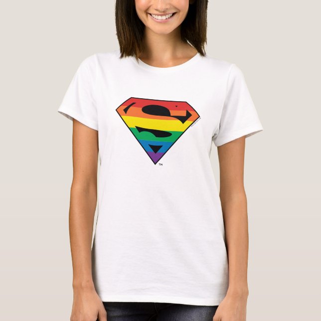 Superman-Regenbogen-Logo T-Shirt (Vorderseite)