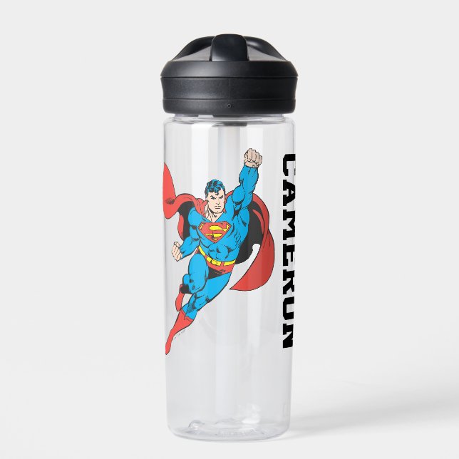 Superman Right Fist Raise | Name hinzufügen Trinkflasche (Vorderseite)