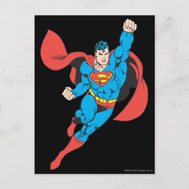 Superman Right Fist Raise Postkarte (Vorderseite)
