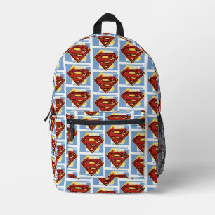 Superman Rot und Blau Muster Bedruckter Rucksack